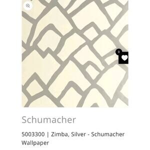 5003300 | Zimba, Silver - Schumacher Wallpaper. One Triple Roll! Exuberant Print